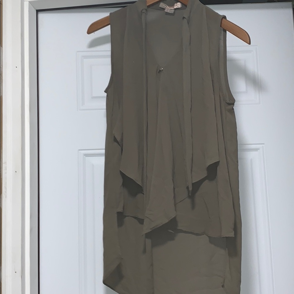 Sleeveless Olive Green Blouse